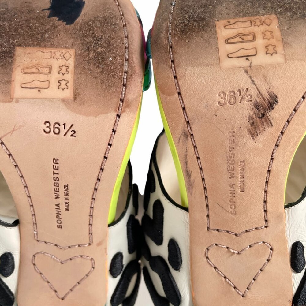 Sophia Webster Dionne Multicolor Leopard Print Heels Sandals - Picture 4 of 13